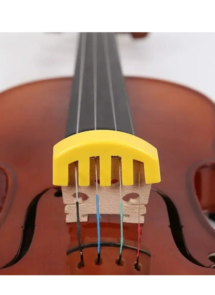 Mike Music 2PCS Violin Practice Mute, Rubber Practice Fiddle Silencer for 4/4 Violin Volume Control, Violin Silence Rubber, Rubber Violin Mute Blue, Yellow  - Image 4