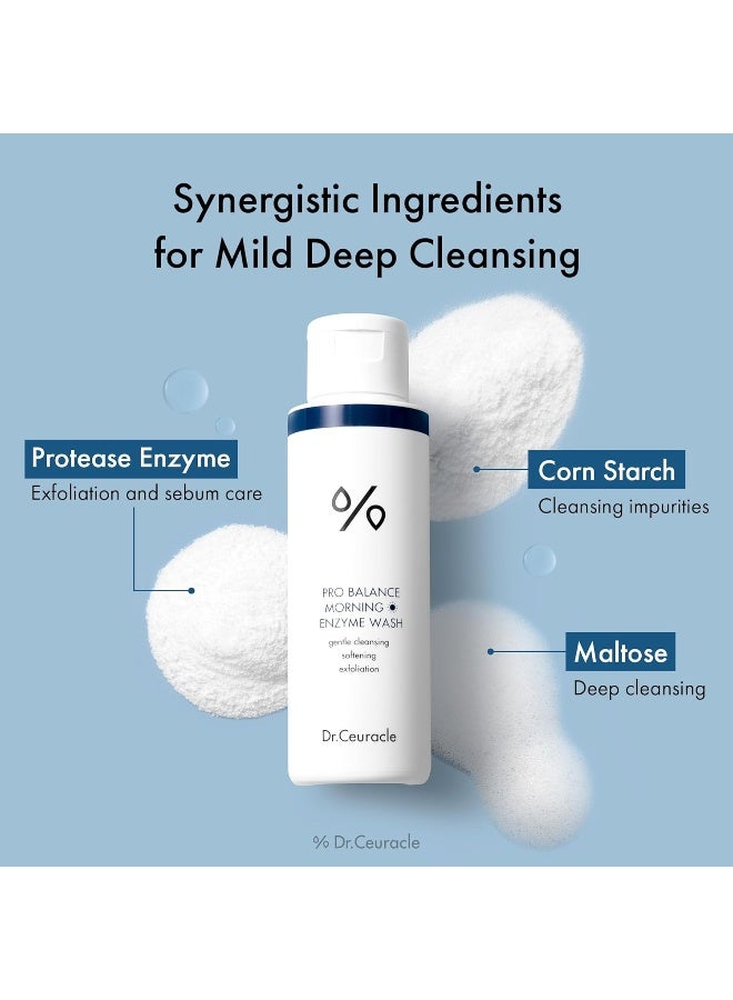 Dr. Ceuracle Pro Balance Morning Enzyme Wash Powder Cleanser 50g | Infused With Probiotic Complex | Gentle Exfoliating, Sebum Control, Hydrating & Skin Barrier Care, 1.76 oz - Image 3