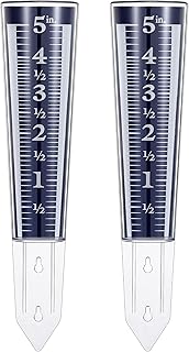 Yexiya Yexiya 2 Pcs 5 Inch Capacity Rain Gauge Outdoor Easy to Read Rain Gauge for Yard Acrylic Rain Gauges Magnifying Scale  - Image 1