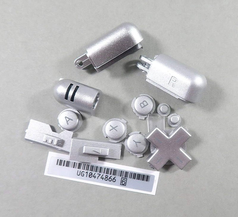 A B X Y L R D Pad Cross Button Full Button Set Replacement for Nintendo DS Lite NDSL Buttons Console (Sliver)