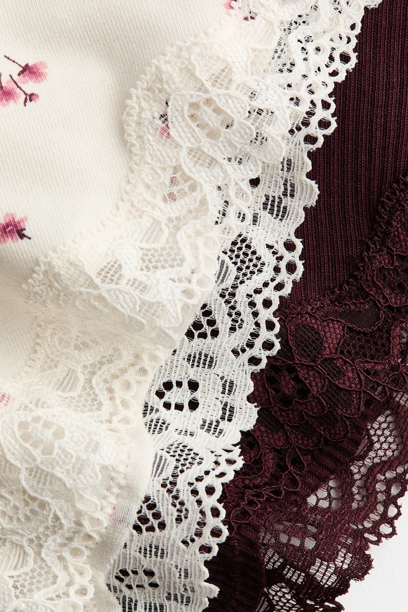 H&M 5-pack cotton and lace hipster briefs