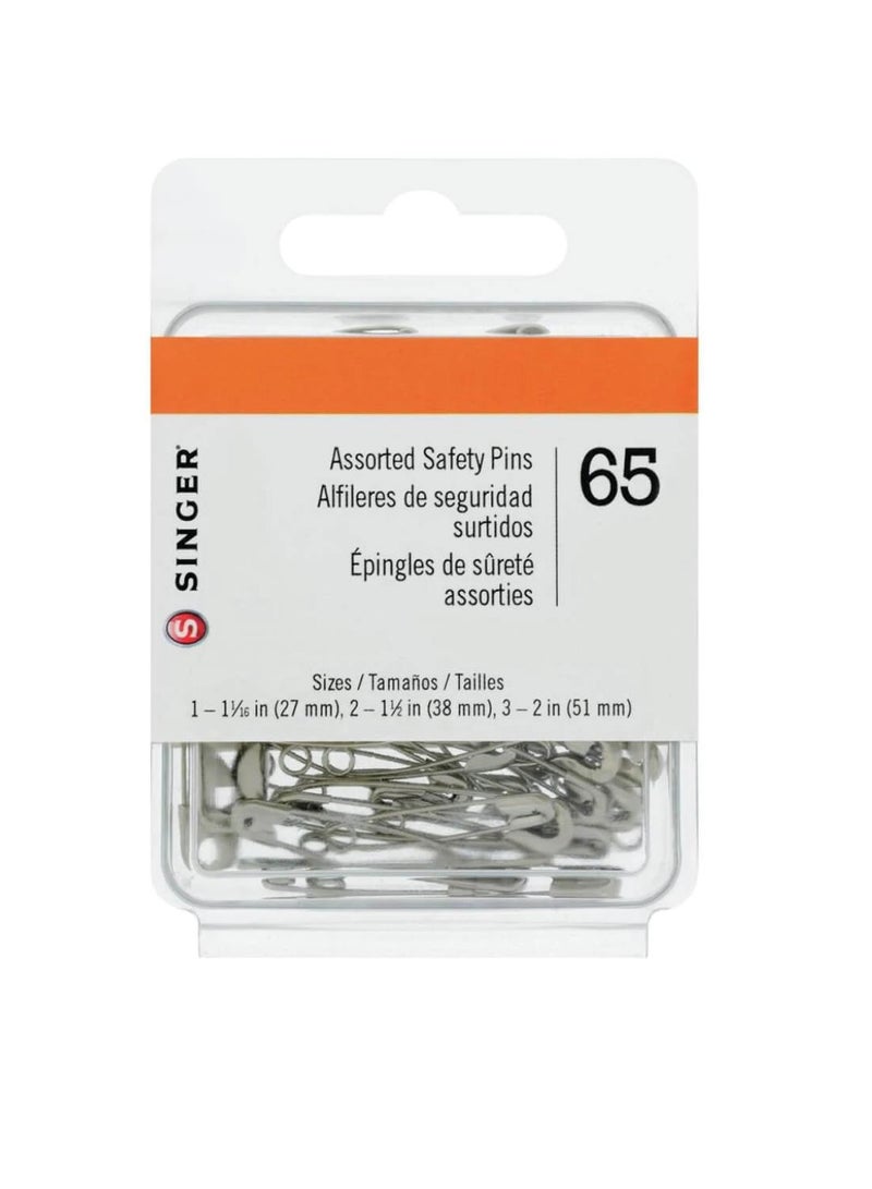 Singer Safety Pins Sizes 1To3 65 pc - Image 1