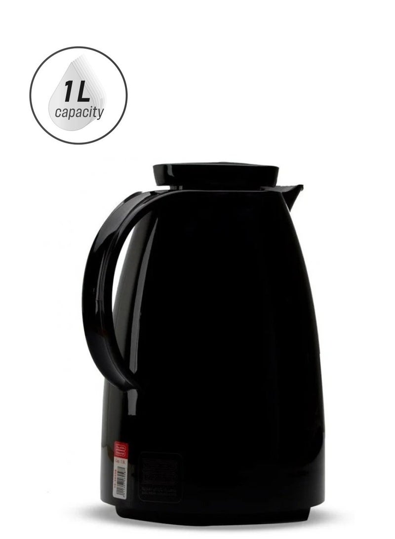 Thermos For Tea And Coffee From Basurrah Glossy Black Color 1 L/1.5 L/2 L