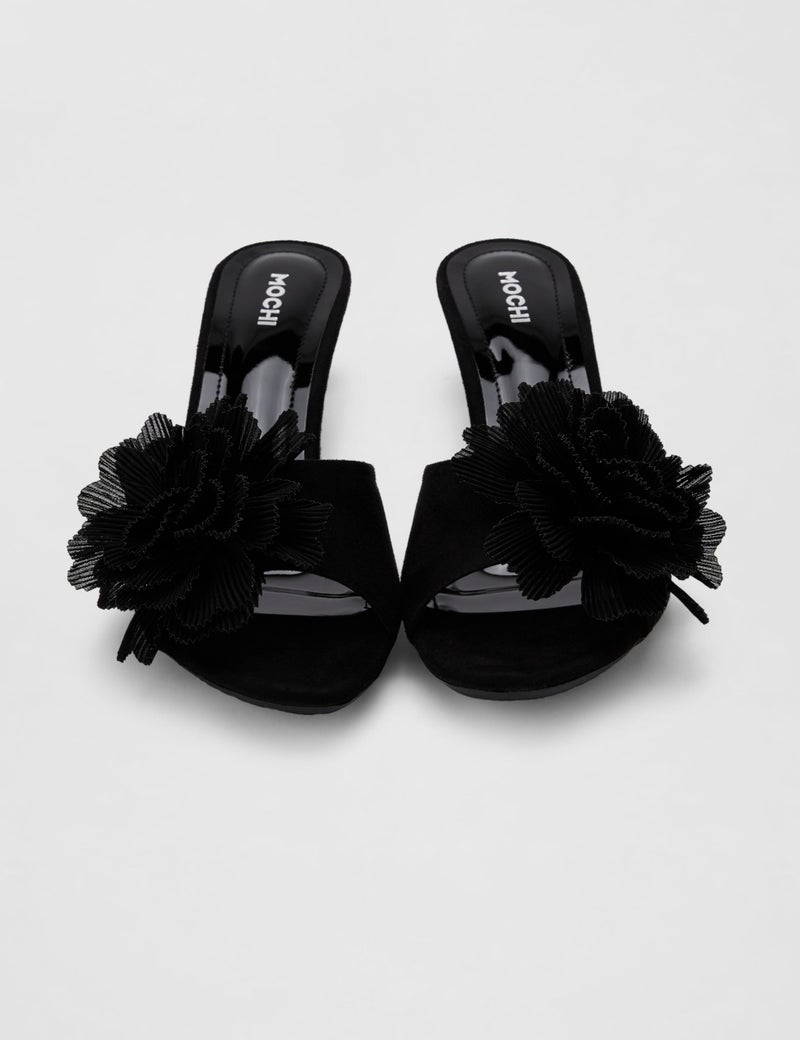 Mochi Women Black Kitten Heel Fashion Sandal UK/5 EU/38 (40-241) - Image 4