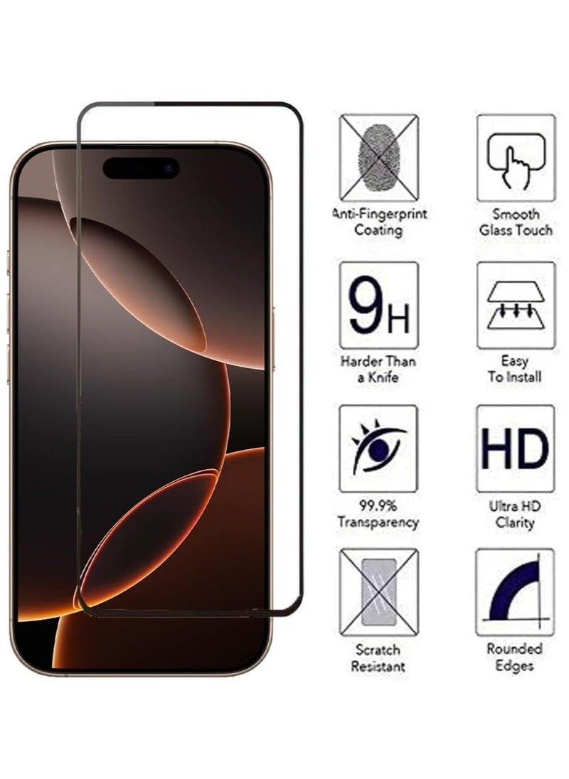 YoYoTech Screen protector Compatible for iPhone 16 Pro Max 6.9 inches 2024 Tempered Glass Screen Protector [Bubble Free] [Anti-Glare] [HD Full Coverage] [Scratch Resistant] Easy Installation.  - Image 2