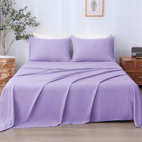 LONAVA Twin Sheet Set 3 PiecesLavender Ultra Soft  Breathable Microbifer Sheets 1600 Thread Count Hotel Luxury OekoTex Bed Sheets 1416 Inch Deep Pocket Durable Wrinkle Free Sheets
