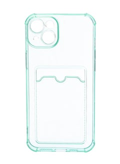 Silicone Back Phone Protection Cover With Silicone Pocket And Safety Edges For Iphone 15 Plus 6.7 - Transparent Green