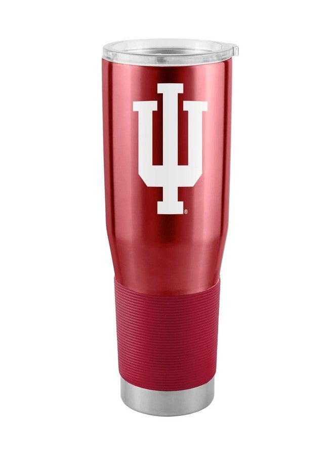 Logo Brands NCAA Indiana Hoosiers - 30oz Gameday Stainless Steel Tumbler, Double-Wall Vacuum Insulated, Slider Lid, Ergonomic Design, Silicone Grip