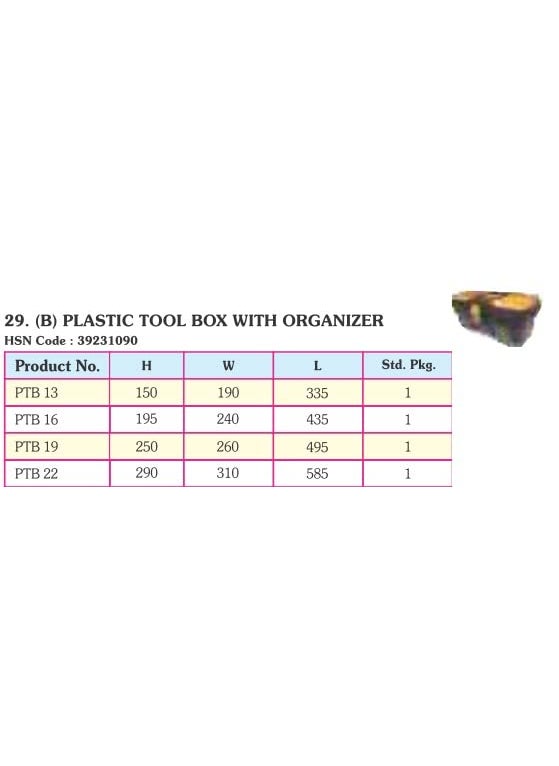 Taparia Taparia PTB22 Plastic Tool Box with Organizer Multicolor  - Image 5