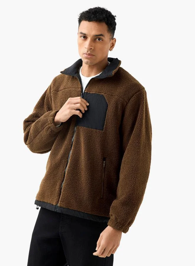 سبلاش فيڤ Men Regular Fit Reversible Fleece Jacket