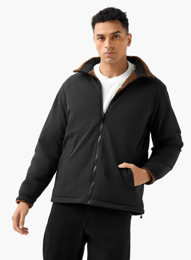 سبلاش فيڤ Men Regular Fit Reversible Fleece Jacket