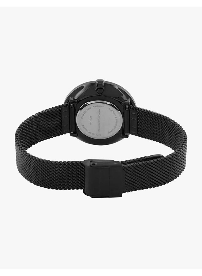 French Connection Women's Analog Watch with Black Dial & Stainless Steel Bracelet  - Image 3