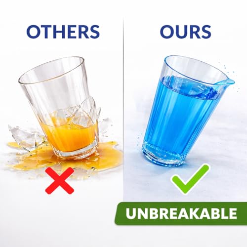 AKX Plastic Glass Set of 6 (300 ML) Unbreakable Water Glass | BPA Free Reusable Plastic Cups | Made in India Drinking Glass for Home Kitchen Office Restaurant - Image 5