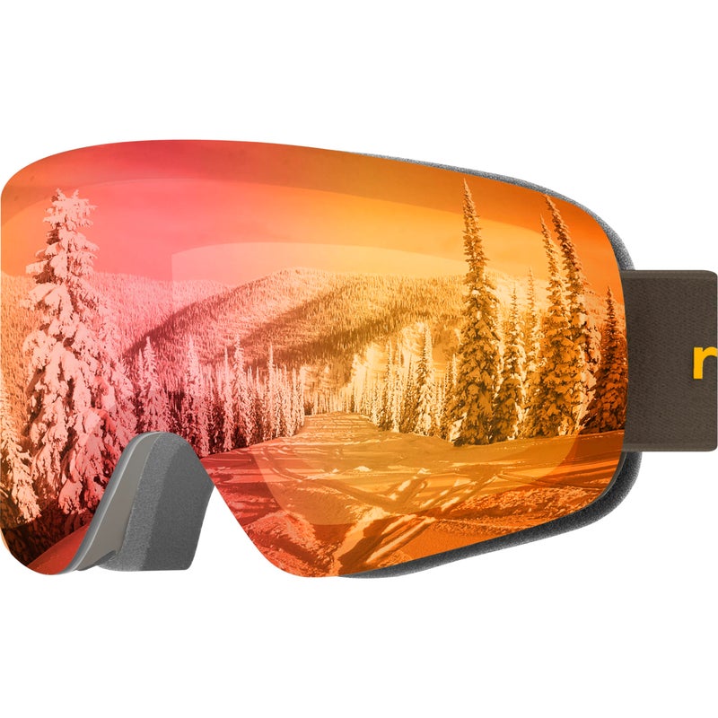 Retrospec Flume Ski Goggles for Men and Women UV Protection Over Glasses AntiFog Scratch Resistant Snow Goggles for Skiing and Snowboarding