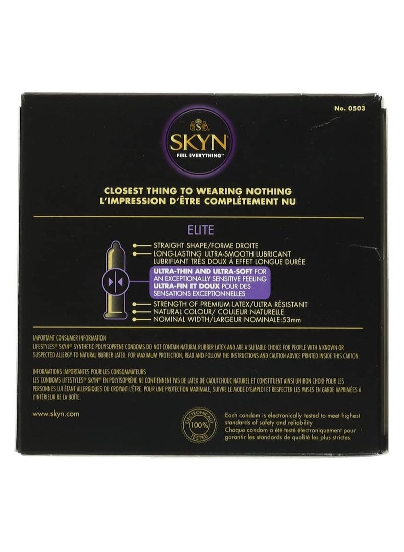 LIFESTYLE Skyn Elite Condoms 22 Count Ultra-Thin Lubricated Latex-Free Condoms - Image 3