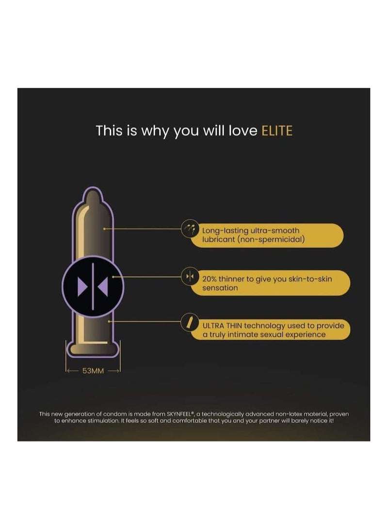 LIFESTYLE Skyn Elite Condoms 22 Count Ultra-Thin Lubricated Latex-Free Condoms - Image 4