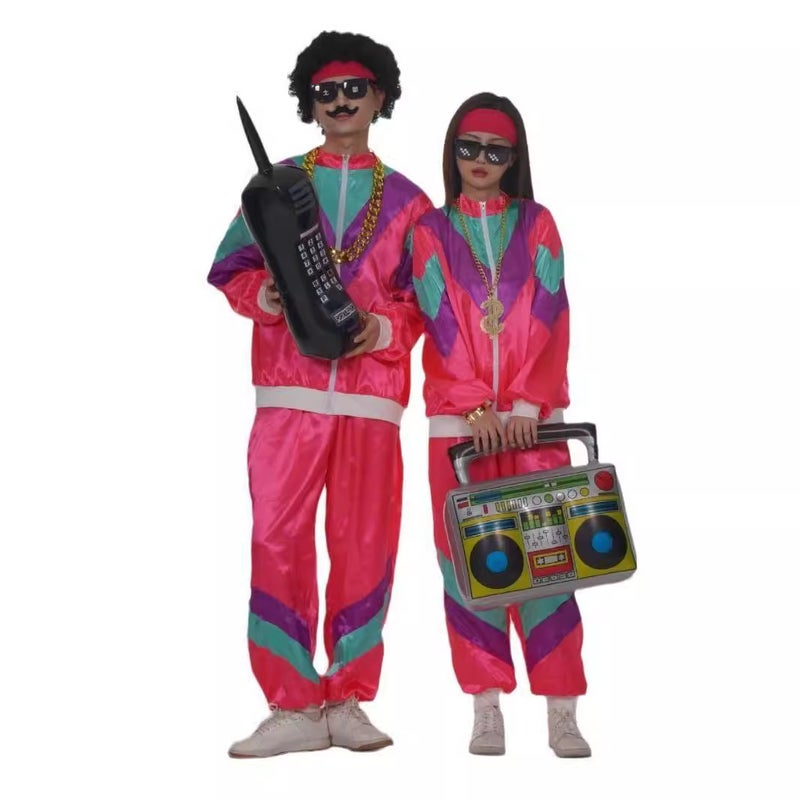 80S Disco Sportswear Jacket And Pants Jogging Clothing Retro Style 80S Theme Party - Image 3