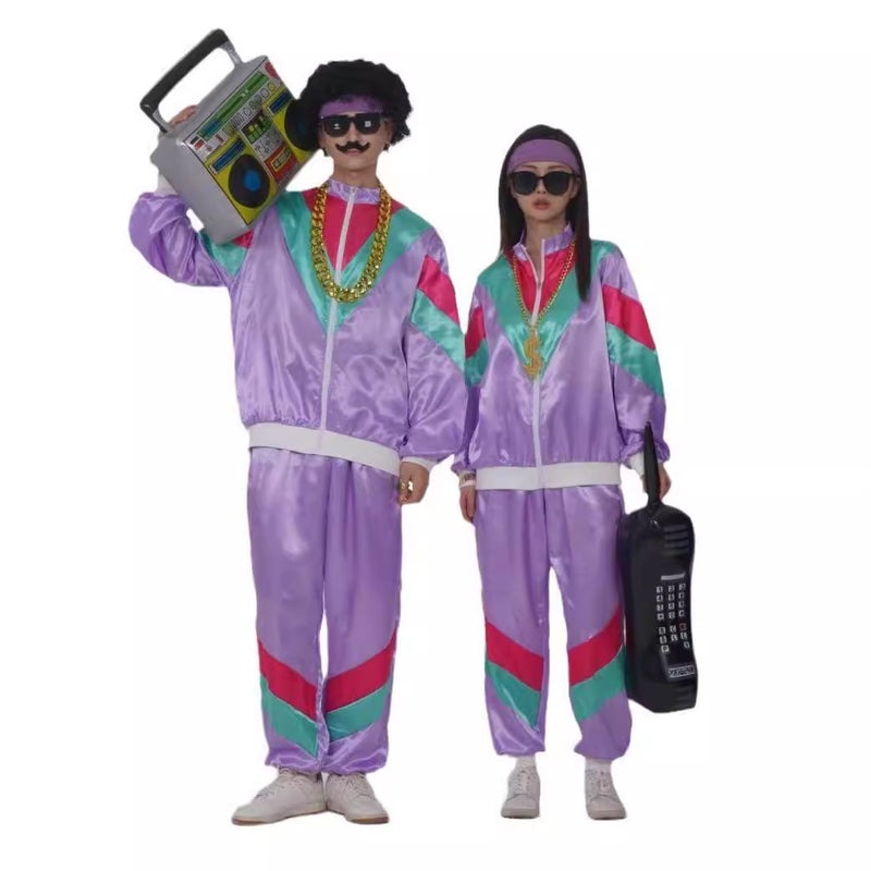 80S Disco Sportswear Jacket And Pants Jogging Clothing Retro Style 80S Theme Party - Image 4