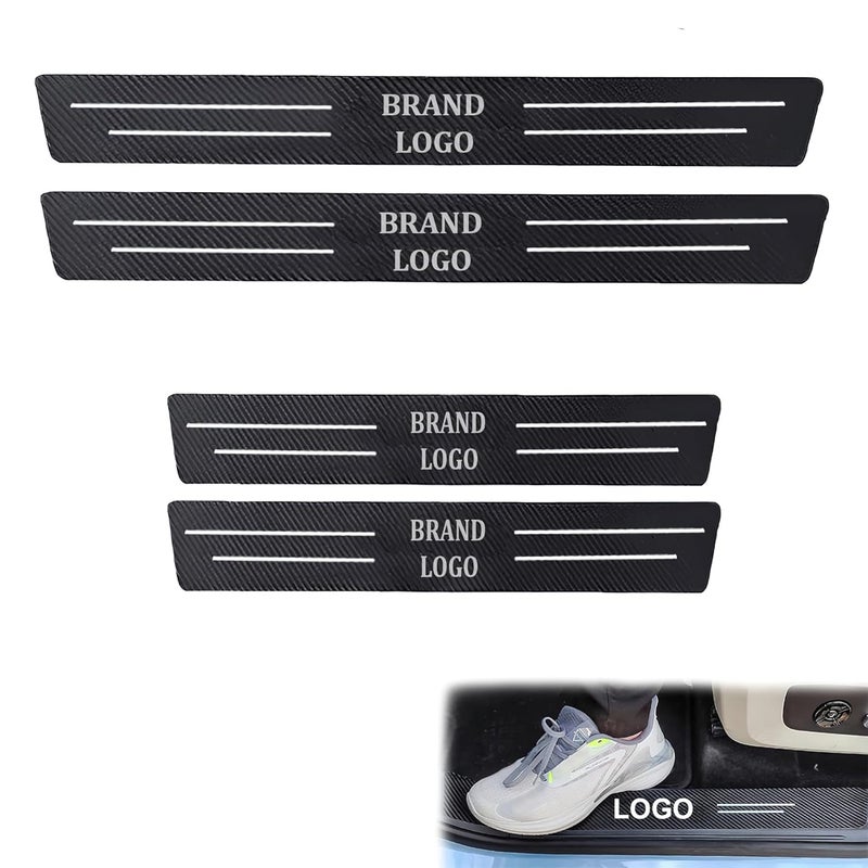ZOTIMO 4Pcs for Car Door Sill Protector Reflective 4D Carbon Fiber Leather Sticker Decoration Entry Guard Door Sill Scuff Plate Stickers Auto Accessories (for TOIOTA) - Image 1