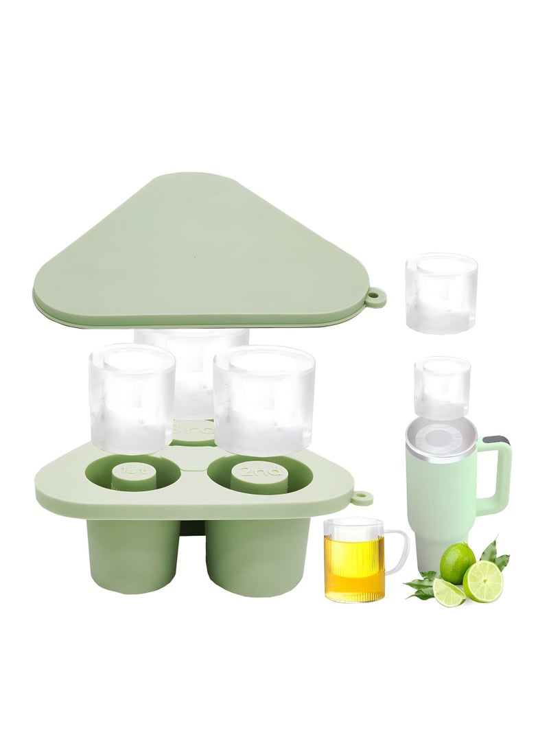 KASTWAVE Ice Cube Tray for Stanley Cup, Silicone Ice Cube Mold with Spill-Resistant Lid, 3 Hollow Cylinder Ice Cube Molds, Ice Cube Trays for Freezer Drinks Whiskey, Compatible with 20oz-40oz Tumbler  - Image 1