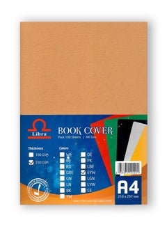 Libra Book cover Embossed Leather Board A4 230gsm Earth Yellow 100 Sheets  - Image 2