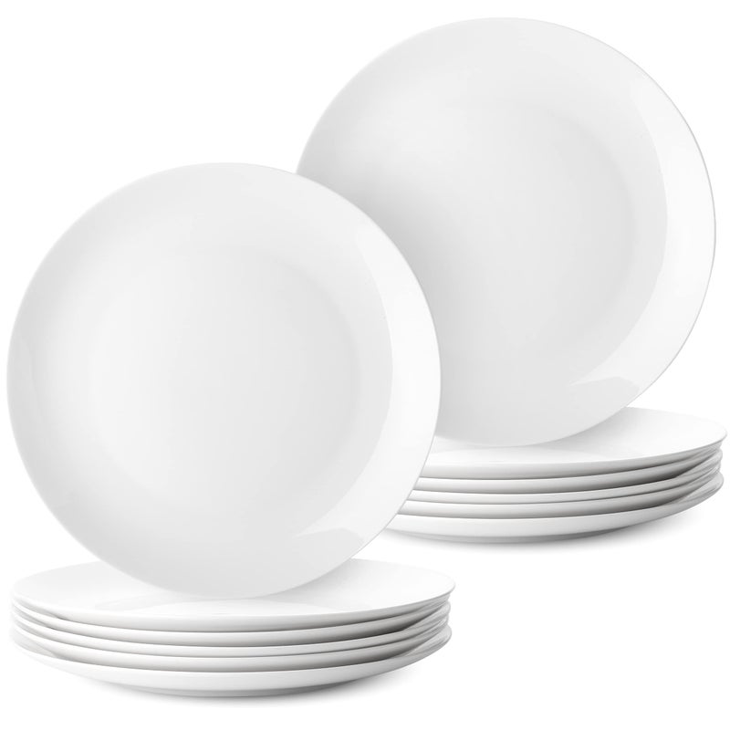 BTaT White Dinner Plates 105 inch Set of 12 White Plates White Dinner Plates Bulk White Plate Set Plates Dinner Plates Plates Set Restaurant Dishes White Porcelain Dinner Plates