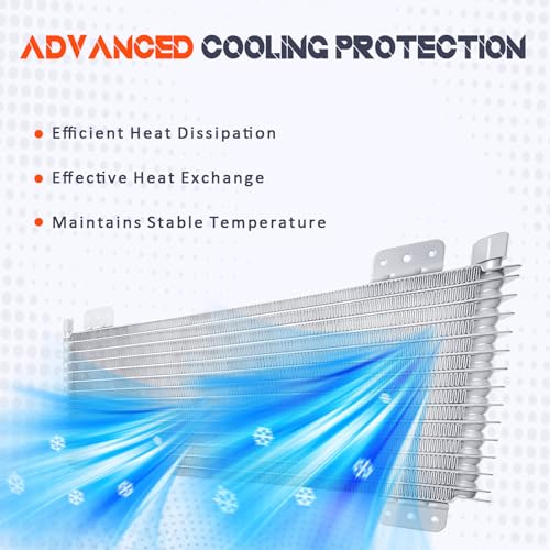 Osakesukar 40k Transmission Oil Cooler Kit Compatible with Heavy Duty 40,000 GVW Max Low Pressure Drop Trans Cooler with Mounting Hardware,Towing Applications and Advanced Cooling Protection #LPD47391 (Silver) - Image 3