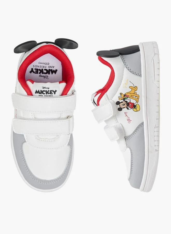 ديزني Mickey Mouse Applique Sneakers With Hook And Loop Closure