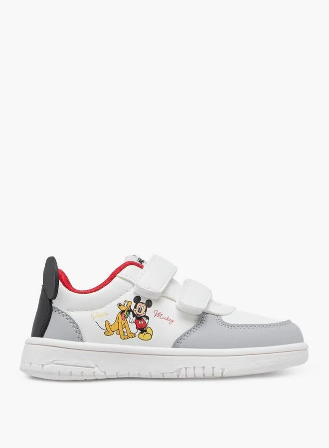 Disney Mickey Mouse Applique Sneakers With Hook And Loop Closure