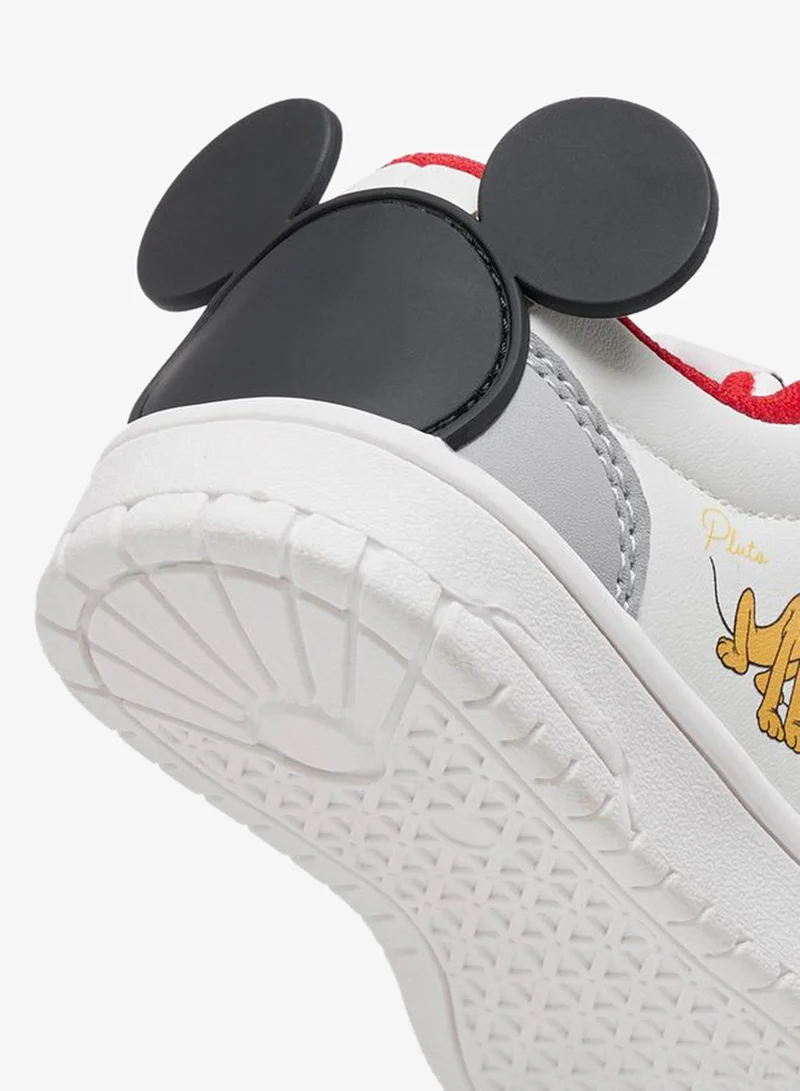 Disney WHITE Mickey Mouse Applique Sneakers With Hook And Loop Closure for Men | Best Price UAE