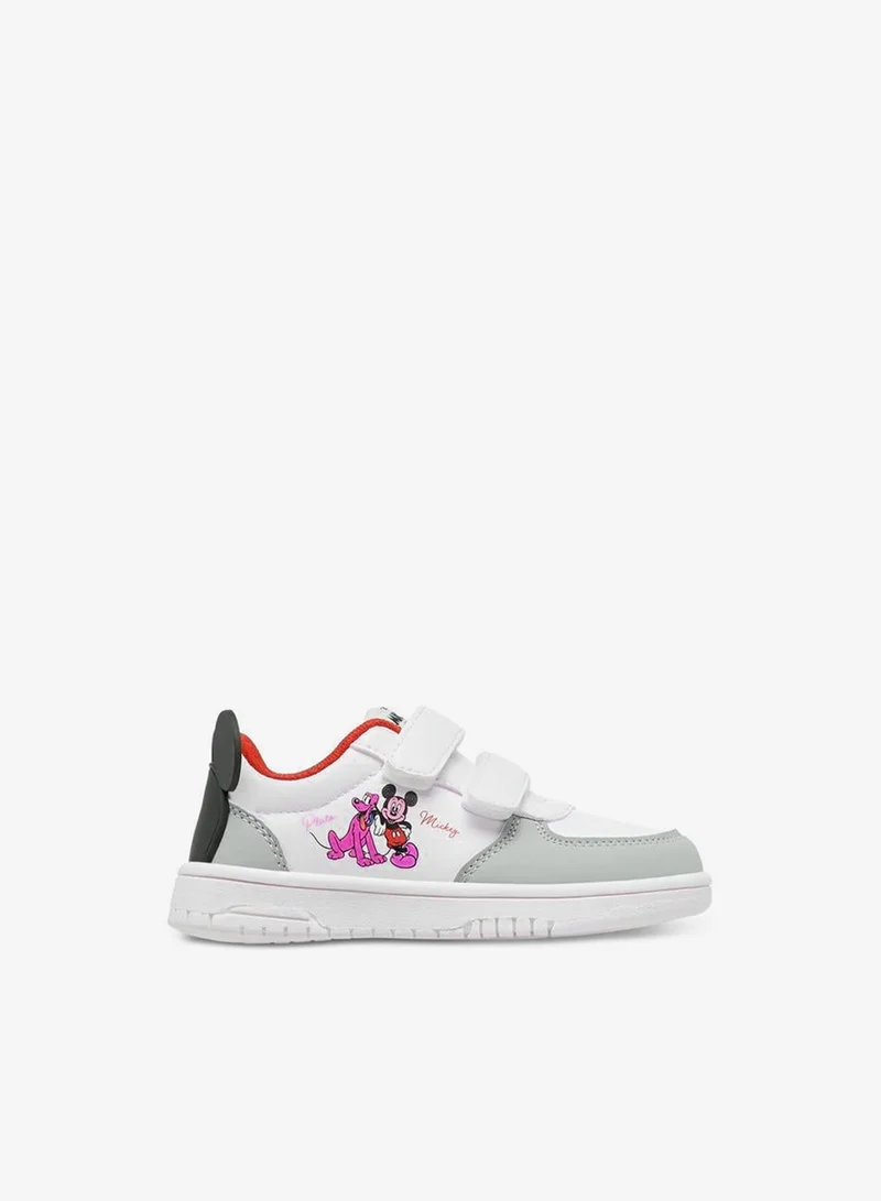 Disney WHITE Mickey Mouse Applique Sneakers With Hook And Loop Closure for Men | Best Price UAE