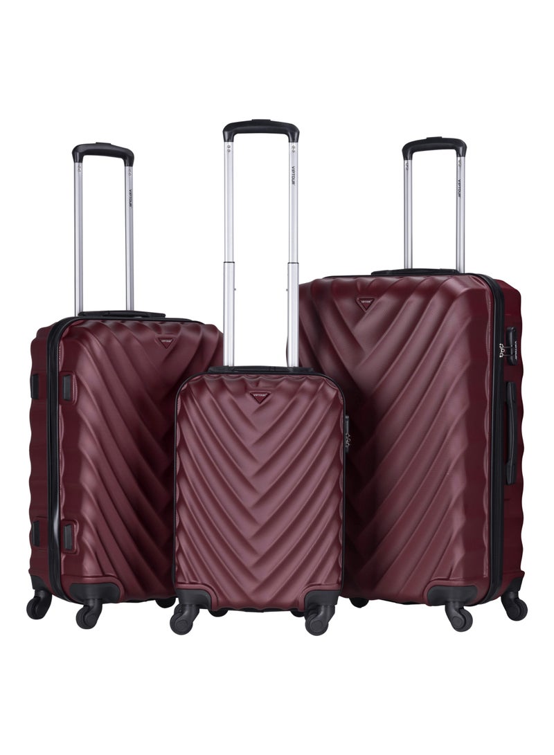 VIPTOUR ABS Material 3-Piece Hard Case Trolley Luggage Set, 4 Quiet 360° Spinner Wheels Suitcase With Combination Lock, Small (2.5kg), Medium (3kg), Large (3.8kg) (20''/24''/28'') - Image 1