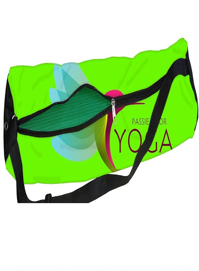 orgner Direct from Factory - Canvas Yoga Mat Bag / Cover. Easy Fit up to 4 mm thick yoga Mat. Print Design : Yoga Music - Image 1