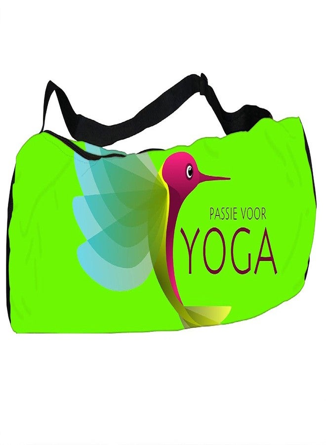 orgner Direct from Factory - Canvas Yoga Mat Bag / Cover. Easy Fit up to 4 mm thick yoga Mat. Print Design : Yoga Music - Image 2