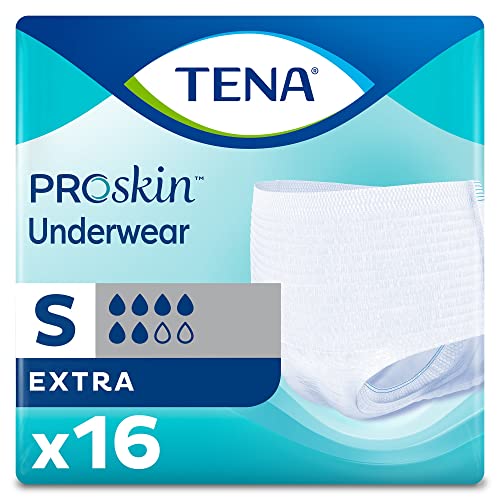 TENA Extra Disposable Unisex Adult Absorbent Underwear Small 64 Count