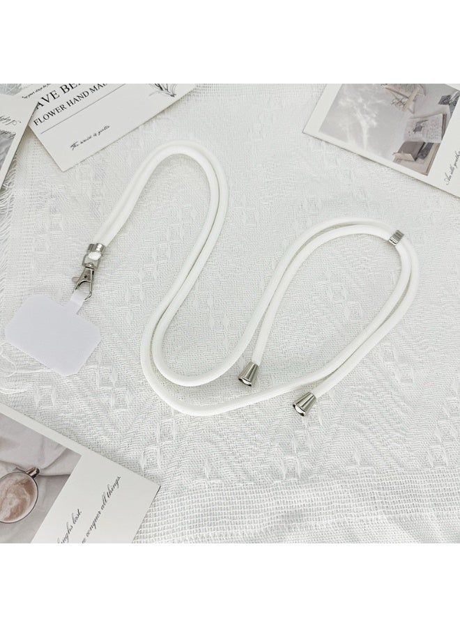NIBEMINENT Beaded Phone Lanyard, Anti Lost Removable Wrist Strap, Universal Cross Body Bracelet Pendant, Phone Keychain Lanyard,White