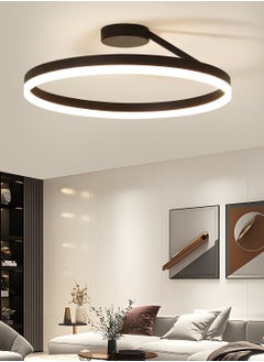 YATAI LIGHTING Modern LED Chandelier, 28W Adjustable Dimmable LED Ceiling Light Fixture with Remote Control, 3-Color Temperature (3000K-6000K), 19.6" Flush Mount Light for Bedroom/Living Room, Black  - Image 5