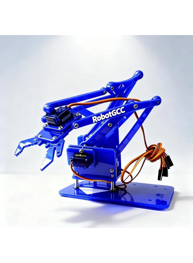 robotgcc 4DOF Robotic Arm Kit with Servo Motors, DIY Acrylic Robot Claw Manipulator for Arduino, Programmable STEM Robotics Mechanical Arm, Educational Engineering Training Platform - Image 5