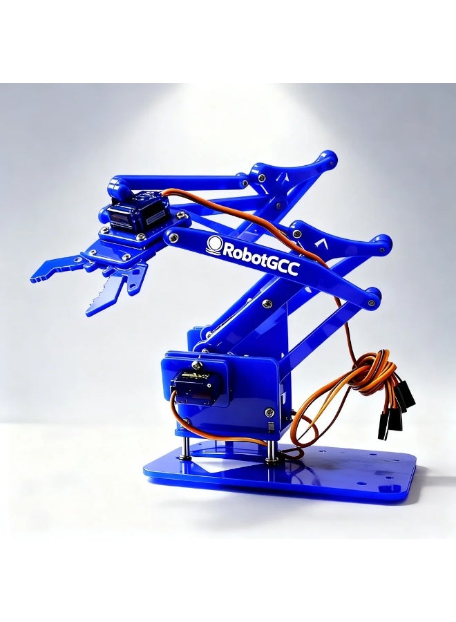 robotgcc 4DOF Robotic Arm Kit with Servo Motors, DIY Acrylic Robot Claw Manipulator for Arduino, Programmable STEM Robotics Mechanical Arm, Educational Engineering Training Platform - Image 3