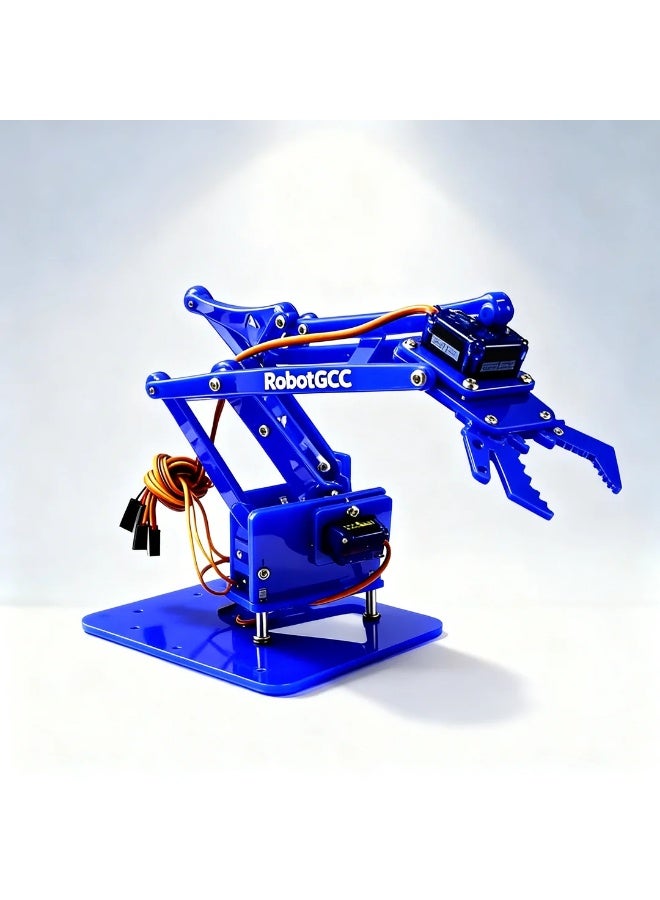 robotgcc 4DOF Robotic Arm Kit with Servo Motors, DIY Acrylic Robot Claw Manipulator for Arduino, Programmable STEM Robotics Mechanical Arm, Educational Engineering Training Platform - Image 4