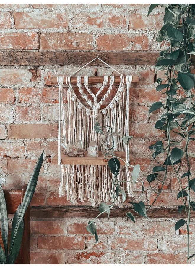 Antikiano - Wooden Wall Shelf, Macrame Shelf, Living Room Decor, Stand Bookshelf. - Image 1