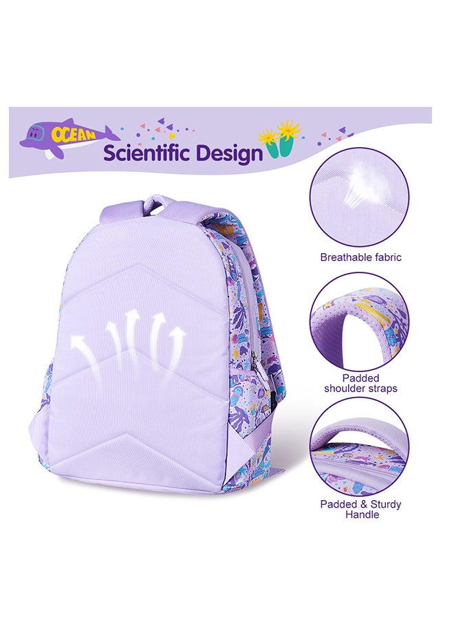 Nohoo Kids 16 Inch School Bag with Lunch Bag Combo Mermaid - Purple - Image 3