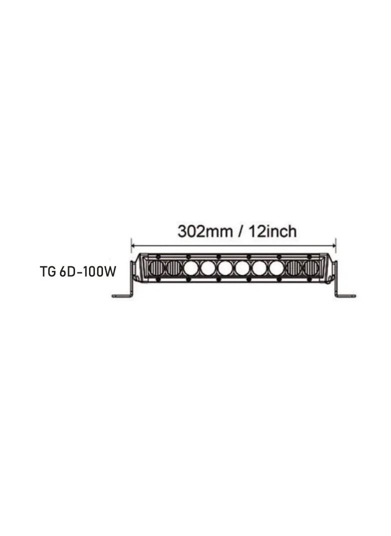 Toby's 12 Inches TG 6D-100W Bar light, IP68 Waterproof Rating, CREE Light Source with 3250LM Lumens  - Image 2
