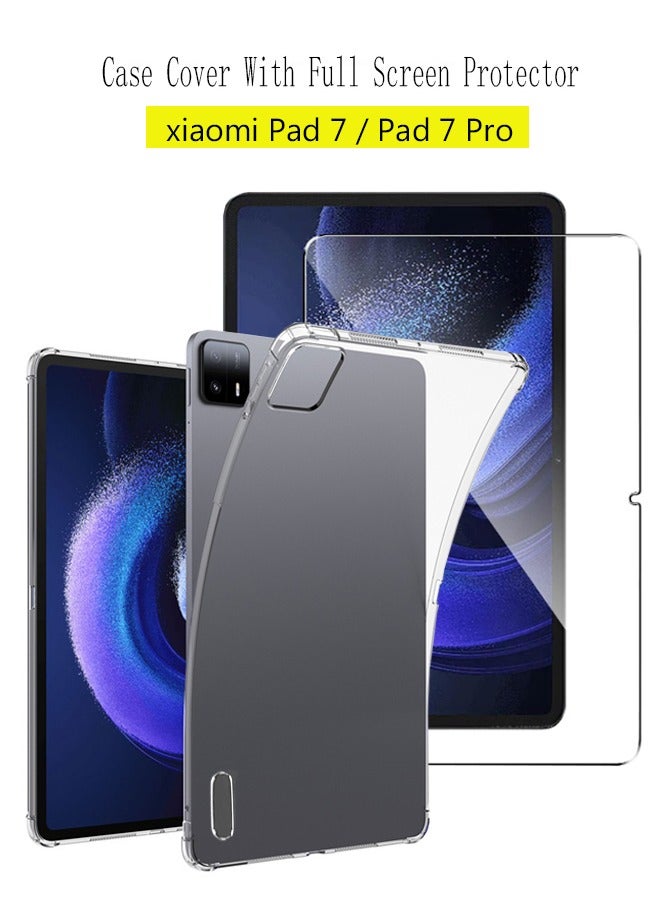 2 in 1 xiaomi Pad 7 / Pad 7 Pro Protection Pack - Ultra Clear Shockproof Case & Edge-to-Edge Screen Protector, 360 Degree Protection, Back Cover & Screen Protector for xiaomi Pad 7 / Pad 7 Pro - Image 1