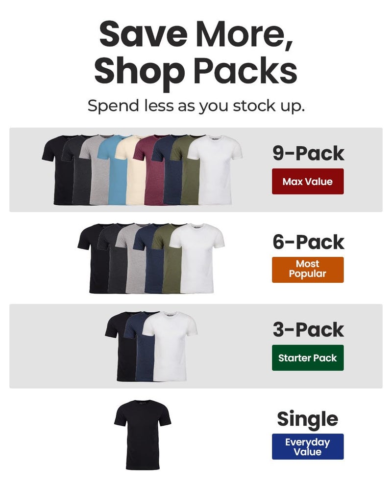 INTO THE AM Men's Plain Tees - Fitted Crewneck T-Shirts Casual Gym Workout Black White Short Sleeve Tshirts Shirts for Men (White, Large) - Image 3