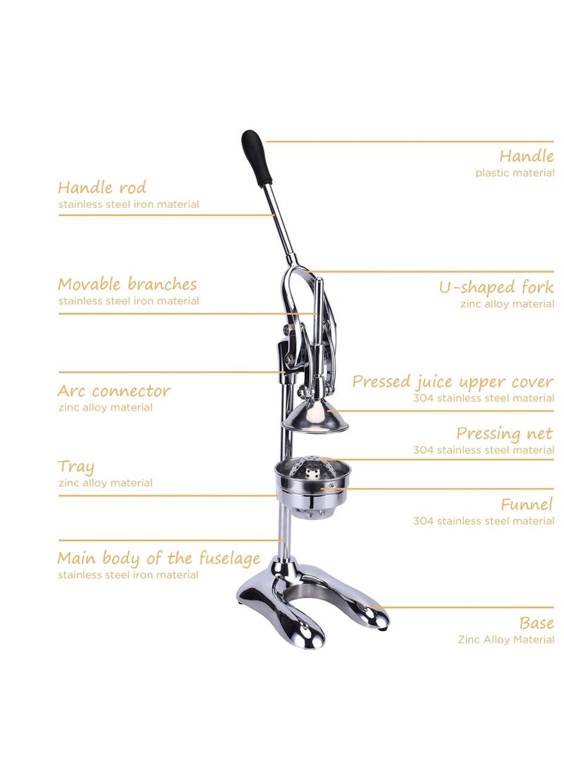 LETWOO LETWOO Manual Orange Juicer 304 Stainless Steel Professional Citrus Juicer Orange Crusher Lemon Squeezer Heavy Duty Orange Juice Squeezer  - Image 2