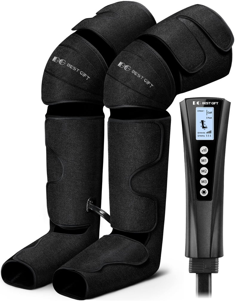 Bestgift Gifts for Dad Mom Men Women Christmas Mother Day Father Day, Air Compression Massager with Heat for Foot,Leg,Calf,Thigh and Knee, Helpful for Vericose Veins, Muscle Fatigue, Cramps, Swelling and Edema - Image 1