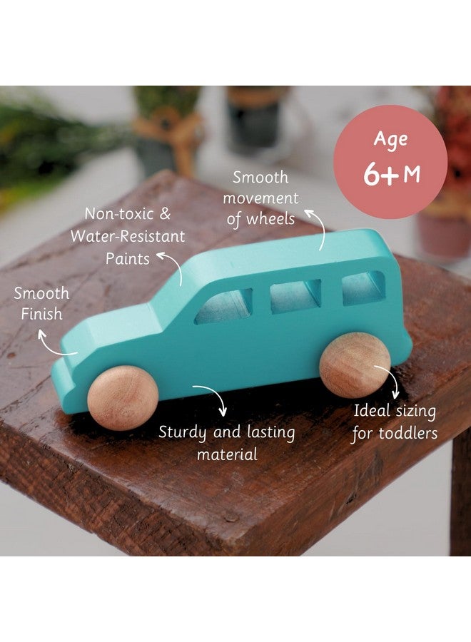 Ariro Wooden Jeep for Toddlers and Infants | Push Wooden Vehicle Toy with Smooth and Sturdy Wheels for 6M+ Babies |Helps to Child in Grip Strength, Hand-Eye Coordination - Image 2