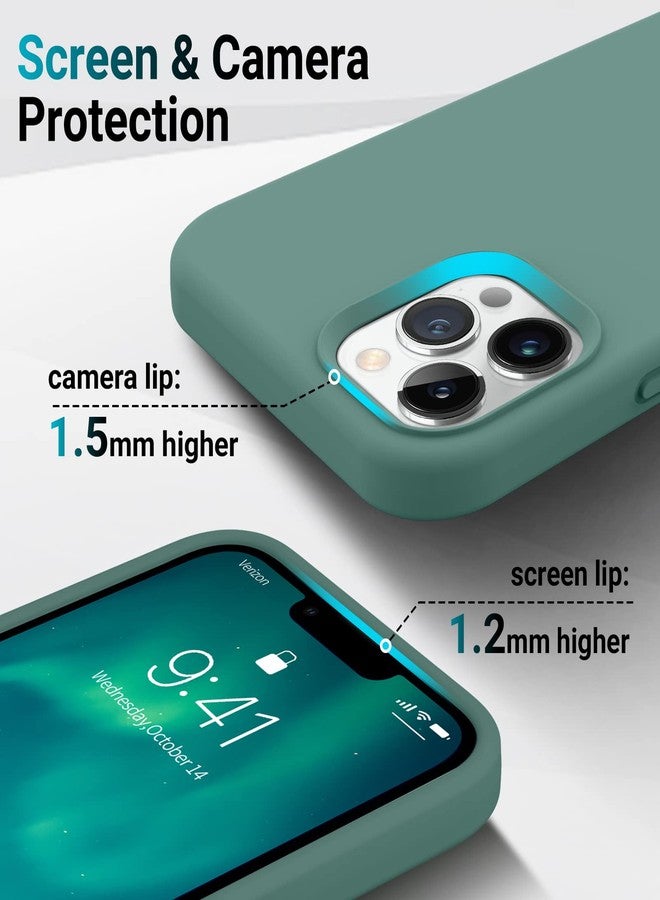 AOTESIER Shockproof Designed for iPhone 12 Pro Max Case, Liquid Silicone Phone Case with [Soft Anti-Scratch Microfiber Lining] Drop Protection 6.7 inch Slim Thin Cover, Pine Green - Image 4
