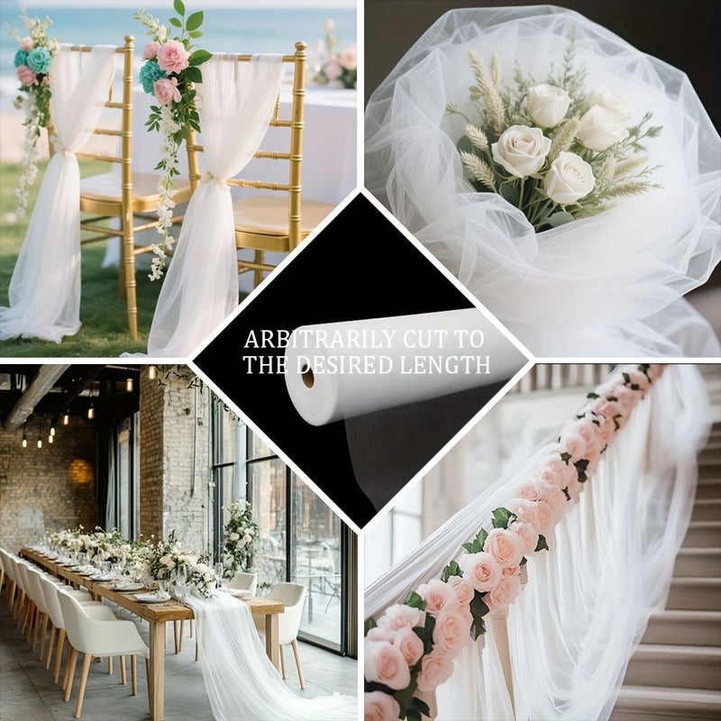 Light Purple Pre Cut Multi Color Mesh Fabric 14 9 X 1181 Inches 35 X 3000 Cm For DIY Wedding Decorations Birthday Backdrops Garland Arch Panels Flexible Tearable Sheeting Hand Washable Crafts Freely Cuttable Optional Color Quantity - Image 1